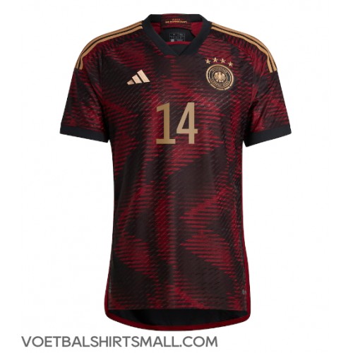 Duitsland Jamal Musiala #14 Voetbalkleding Uitshirt WK 2022 Korte Mouwen